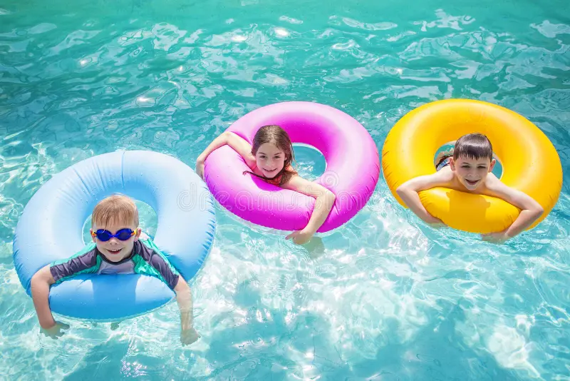 floaties in the pool